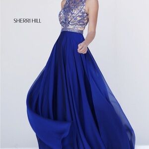 Sherri Hill Blue Prom Dress
